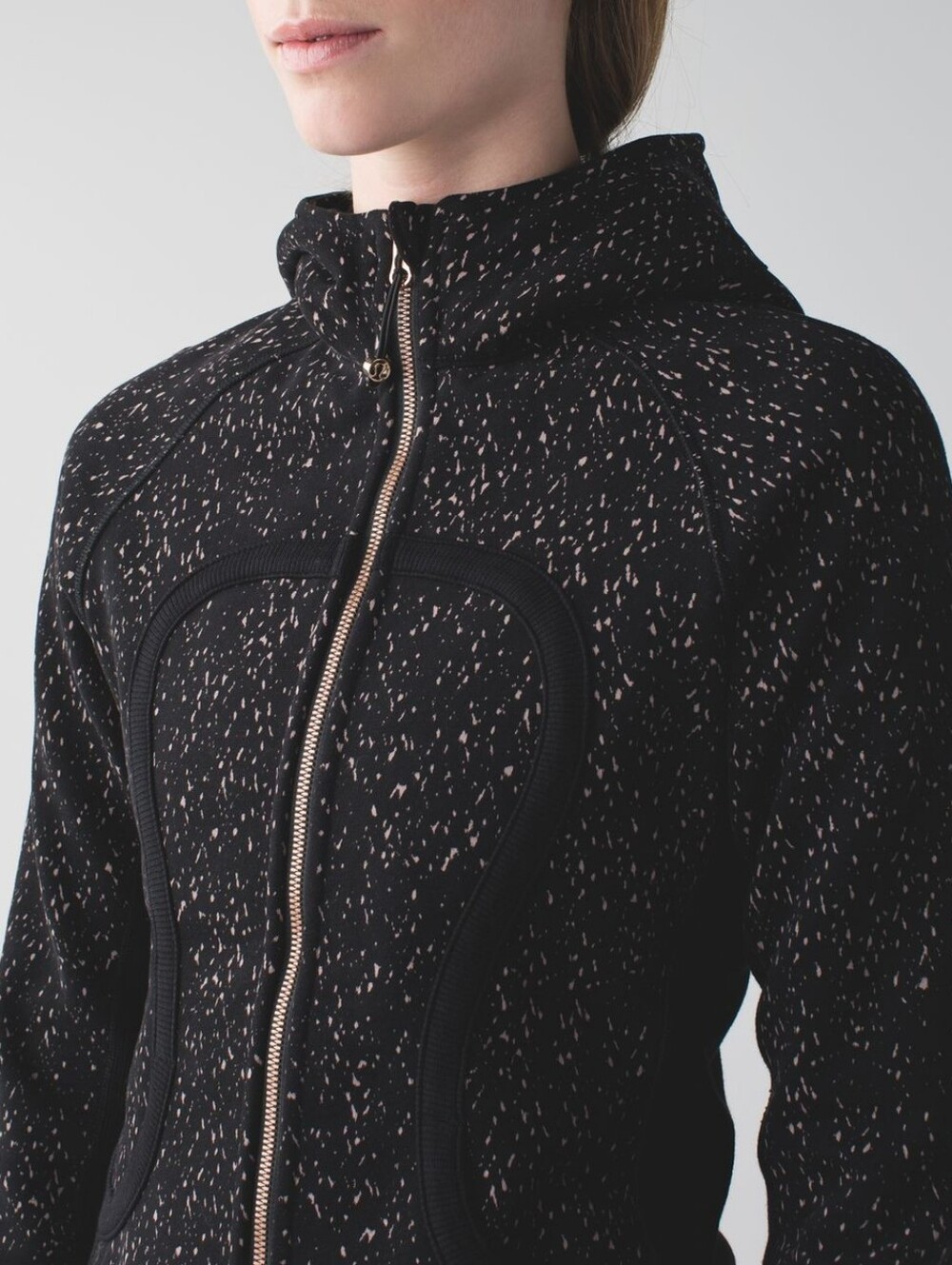 Lululemon Scuba Hoodie II Butterfly Texture Mink Berry Black Speckled 2015 Sz 6